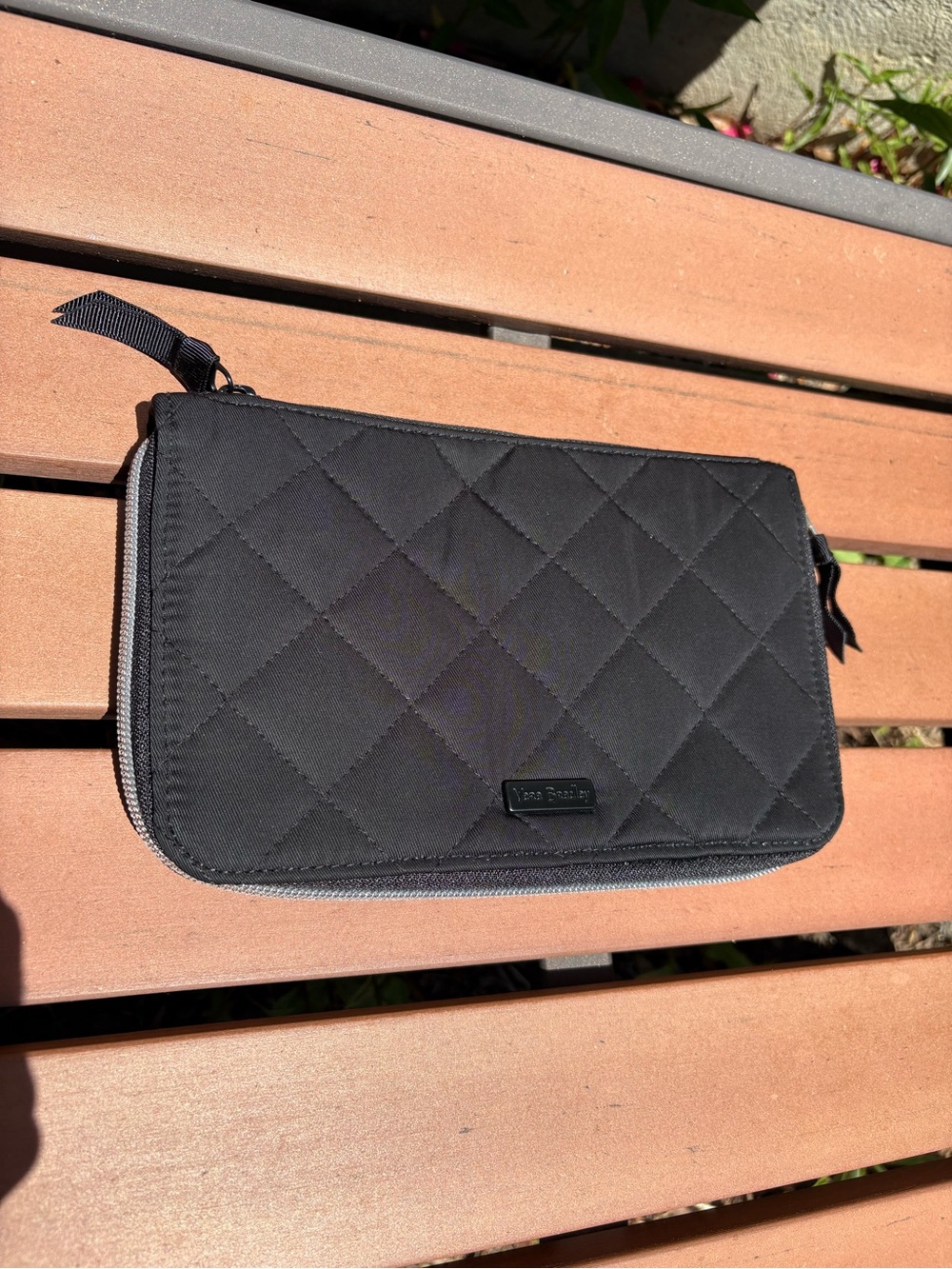 Vera Bradley Black RFID Travel Wallet in Performance Twill - Picture 1 of 6